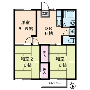ウエスト立川【2階】の間取り