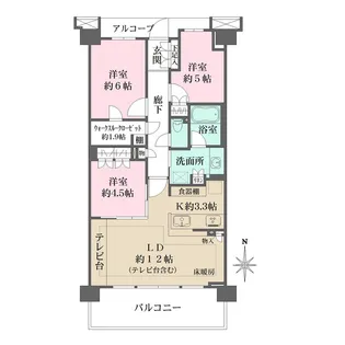 ザ・パークハウス国分寺四季の森 I棟【2階】の間取り