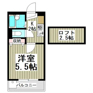 Kフレール【208号室】の間取り