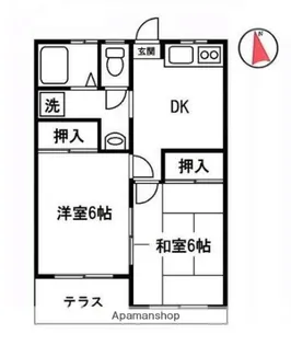 向南コーポ【1階】の間取り