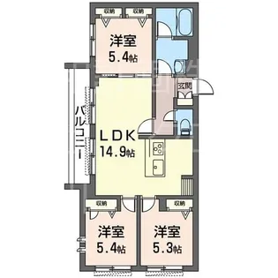 リラフォートタカマツ【2階】の間取り