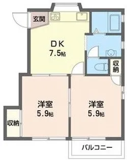 オークヴィレッジ【201号室号室】の間取り