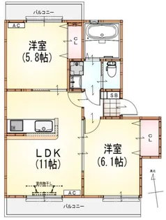 令和ガーデン【3階】の間取り