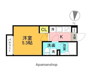 クリスタルレジデンス立川【1階】の間取り
