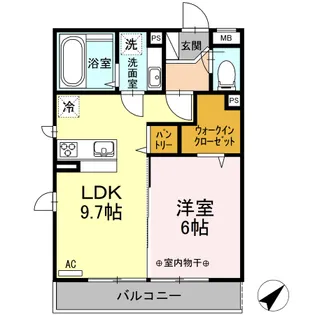 フェリシアKARAKIDA【2階】の間取り