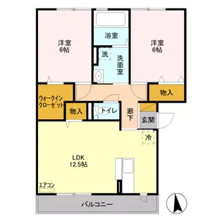 ラ・テール ドゥ【2階】の間取り