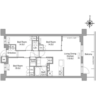 コンフォリア・リヴ八坂富士見【2階】の間取り