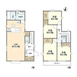 東京都東村山市廻田町1丁目【一戸建】の間取り