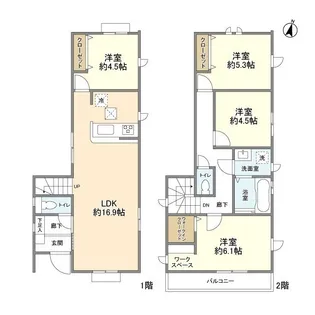東京都東村山市廻田町1丁目【一戸建】の間取り