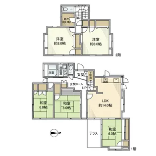 東京都稲城市平尾2丁目【一戸建】の間取り