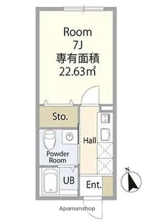 1Kの間取り画像