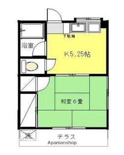下田ハイツ【1階】の間取り