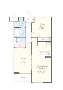LUCIE TSI(ルシエティエスワン)【204号室】の間取り