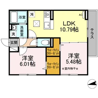 ラ・カーサ グリシーナ【1階】の間取り