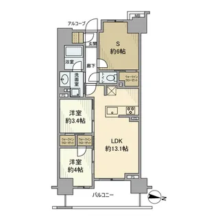 ジェイグラン国立【1階】の間取り