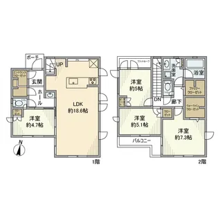 東京都国分寺市西町5丁目【一戸建】の間取り