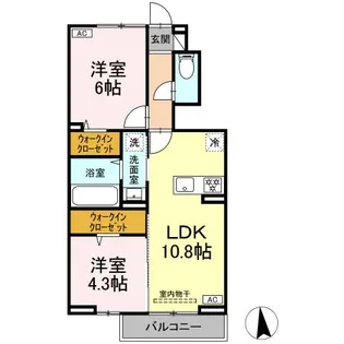 キャピタルワン【102号室】の間取り