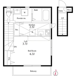 グラフィアス西国分寺Ⅲ【2階】の間取り