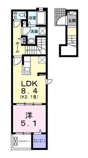 フォンターナ・ガルボⅡ【2階】の間取り