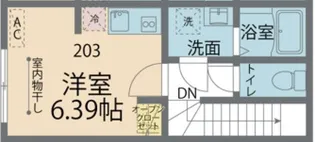 カインドネス秋津【203号室号室】の間取り