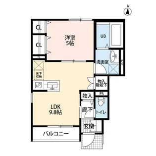 アムール東福生【1階】の間取り