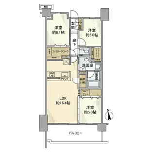 プラウドシティ国立【6階】の間取り
