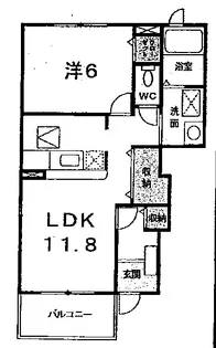 レオパレス野川パークサイド【1階】の間取り