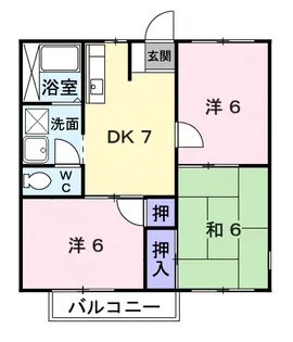 ニューシティーサンヒルズB【1階】の間取り
