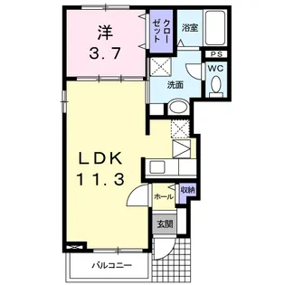 ベルコリーヌ【1階】の間取り