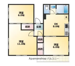 キャッスル自由が丘【1階】の間取り