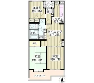 ヒラソル上野毛【3階】の間取り