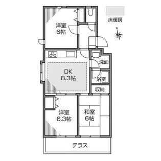 コンフォート三鷹台【1階】の間取り