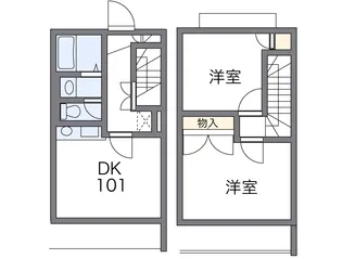レオパレスラルクアンシエル【1階】の間取り