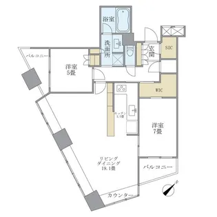 新宿アインスタワー【25階】の間取り