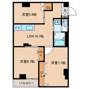 ラージ久我山A【2階】の間取り