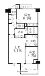東京都武蔵野市吉祥寺南町3丁目【マンション】の間取り