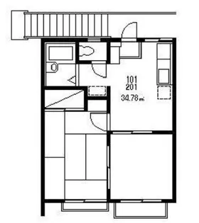 ハイツ住吉【1階】の間取り