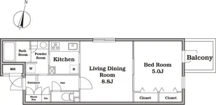 レジディア西新宿Ⅱ【1階】の間取り