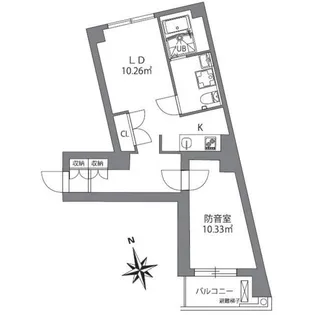 アズミュージック新宿御苑【2階】の間取り