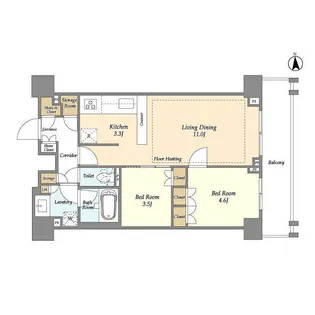 オアーゼ新宿市谷薬王寺【6階】の間取り