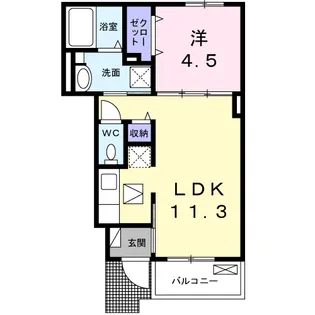 ボヌール【1階】の間取り