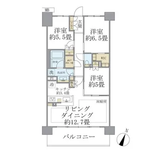 BRILLIACITY 石神井公園 ATLAS 6号棟【3階】の間取り