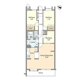 PATH世田谷弦巻【2階】の間取り