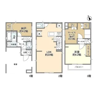 東京都東中市天神町1丁目【一戸建】の間取り