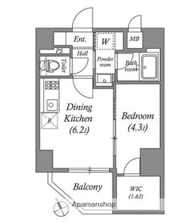 クオリタス浜田山【9階】の間取り