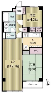 パレ武蔵小金井【2階】の間取り