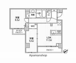 リテラス三軒茶屋サウス(旧グランドコンシェルジュ駒沢)【4階】の間取り