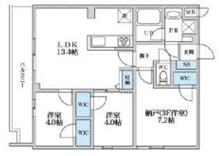 SーRESIDENCE富士見ヶ丘AFFORD【3階】の間取り