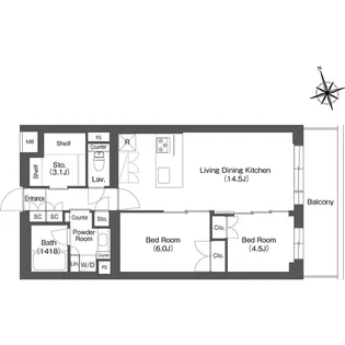 ルーウェ東大泉【4階】の間取り