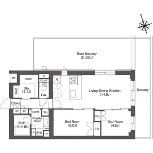 ルーウェ東大泉【4階】の間取り